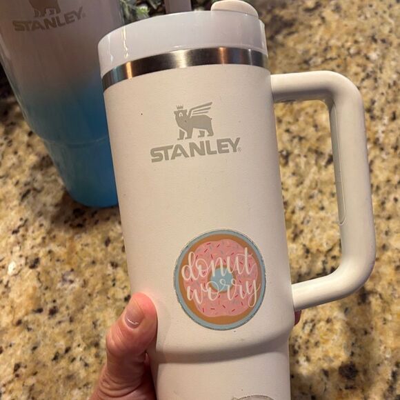 Stanley Blue and White 30oz Travel Tumbler with Handle bundle - Picture 3 of 14